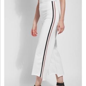 White, Wide leg cropped denim
